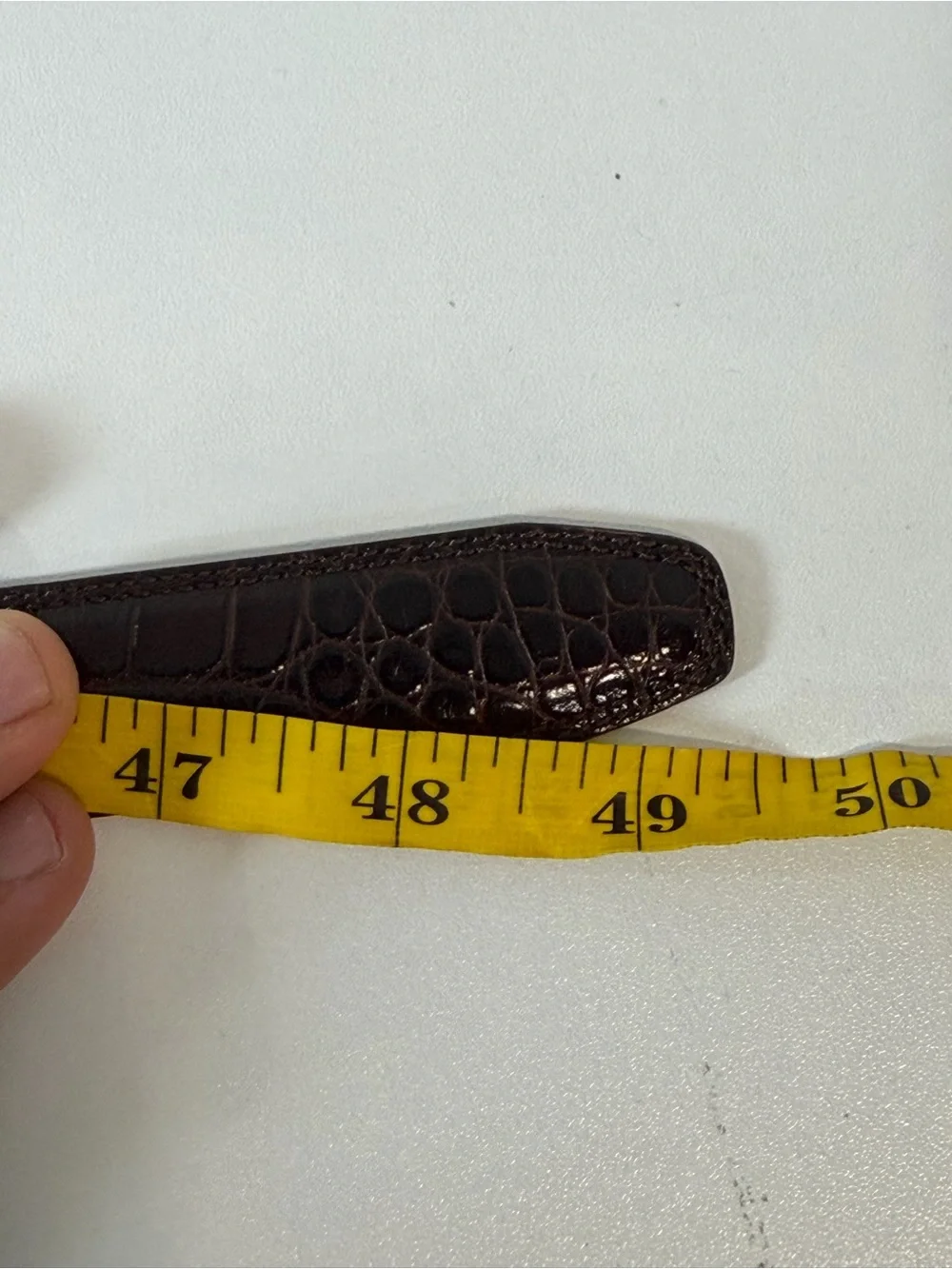 Ralph Lauren Women’s 3X Dark Brown Croc-Embossed Genuine Leather Belt Lux
